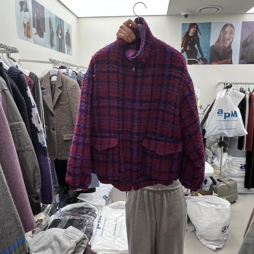 SOLD OUT韓國直郵㊣女士新品人氣真品休閑25秋冬夾克粗花呢SOLD OUT夾克圖色1