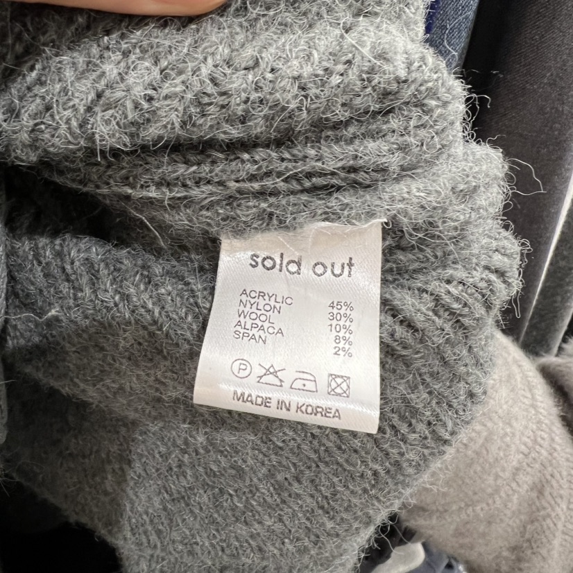 SOLD OUT東大門㊣代購女裝新款職業真品25秋冬針織衫連帽針織衫SOLD OUT針織衫