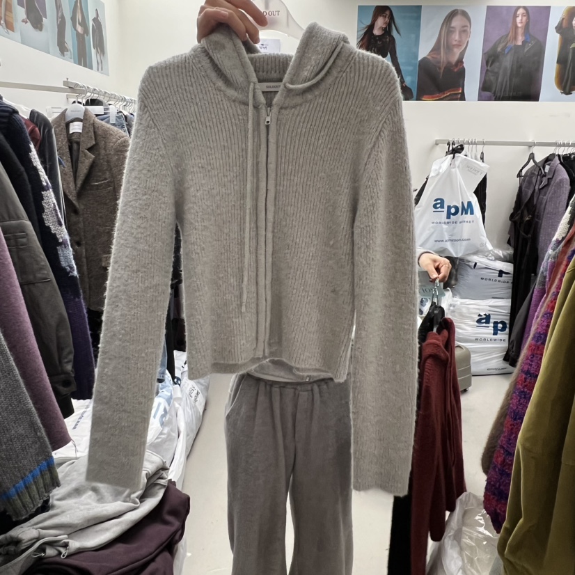 SOLD OUT東大門㊣代購女裝新款職業真品25秋冬針織衫連帽針織衫SOLD OUT針織衫圖色2