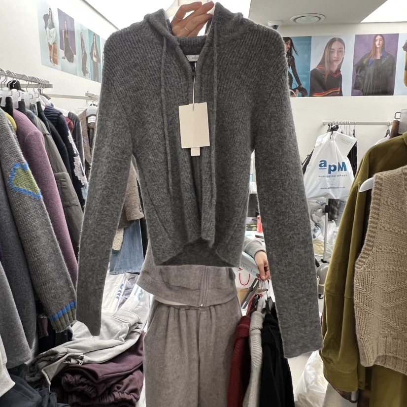 SOLD OUT東大門㊣代購女裝新款職業真品25秋冬針織衫連帽針織衫SOLD OUT針織衫圖色4