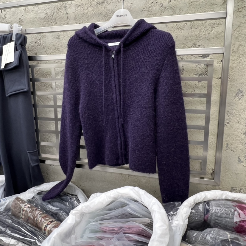 SOLD OUT東大門㊣代購女裝新款職業真品25秋冬針織衫連帽針織衫SOLD OUT針織衫圖色5