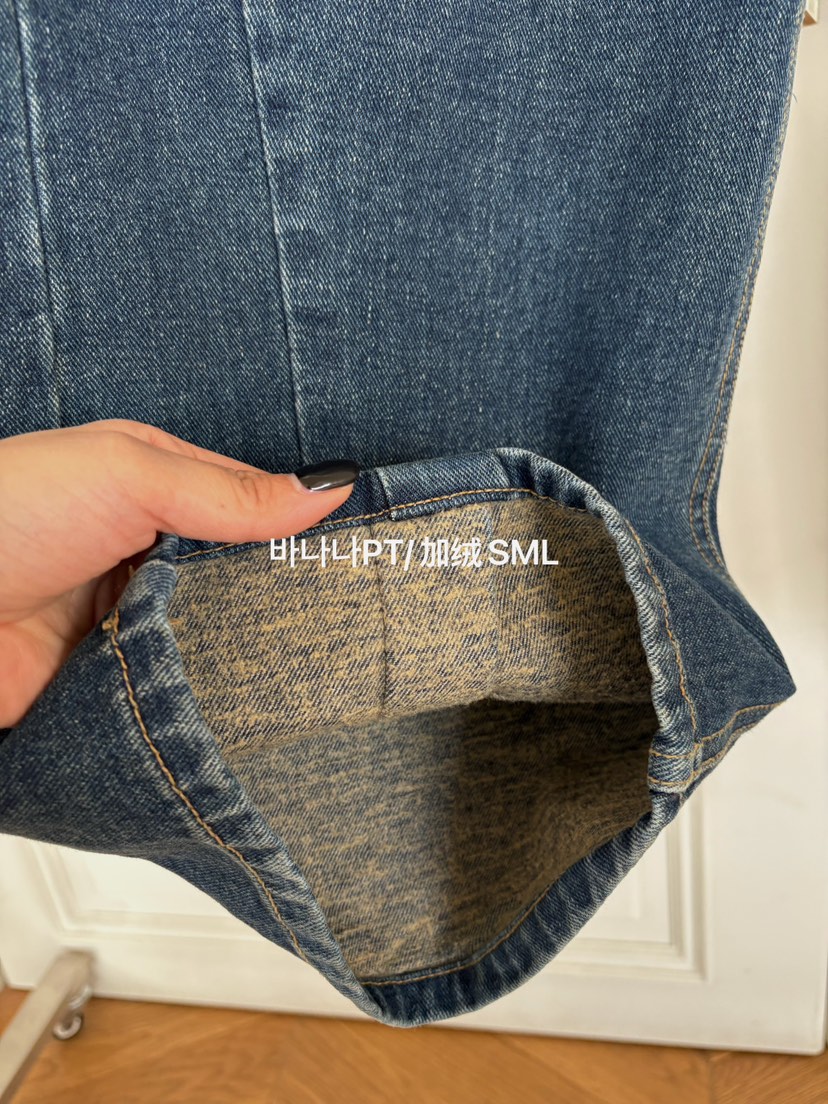 BENE東大門㊣代購女裝新款推薦職業真品牛仔褲不含腰帶加絨BENE牛仔褲