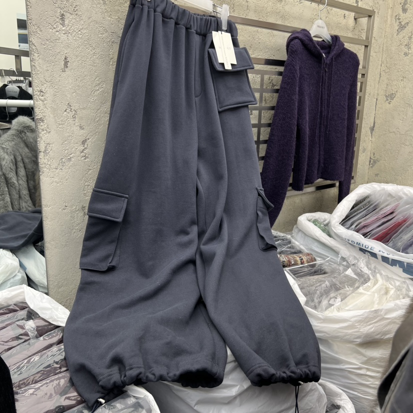 SOLD OUT韓國代購㊣女裝新品時尚熱賣真品人氣25秋冬休閑褲加絨SOLD OUT休閑褲圖色3