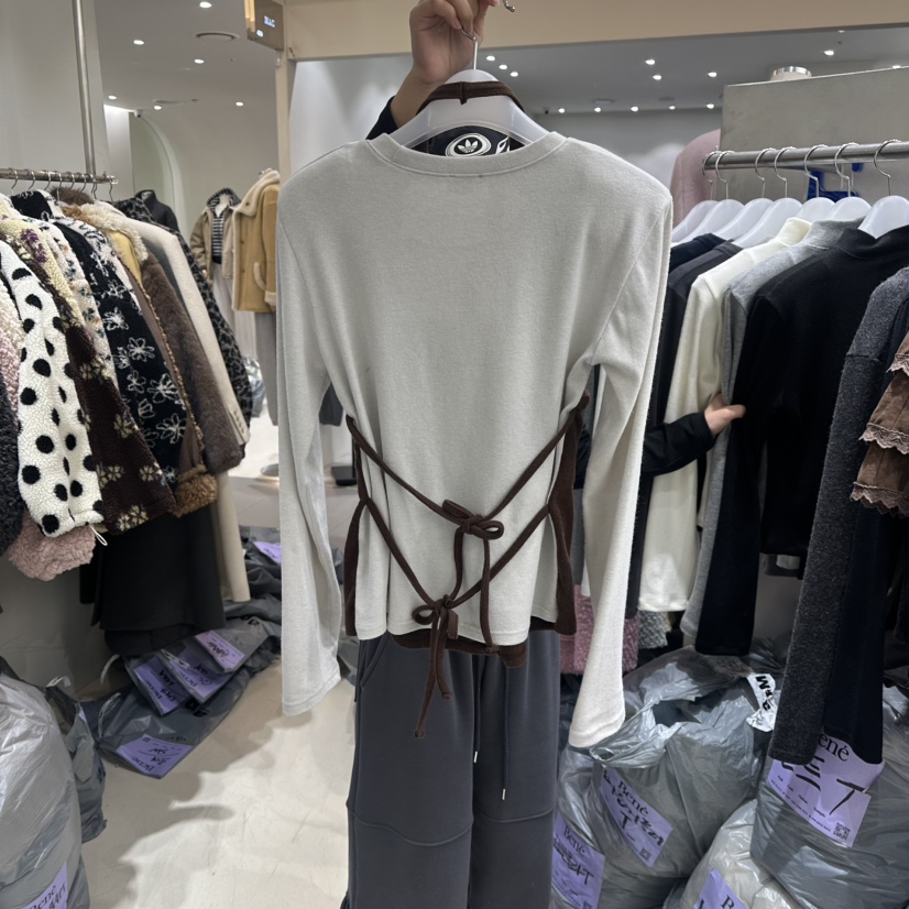 BENE韓國直郵㊣女士新款人氣25秋冬推薦時尚休閑真品長袖T恤BENE長袖T恤