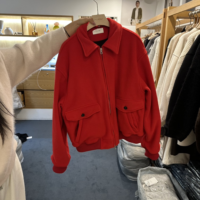 ROUNDER東大門㊣代購女士新品推薦熱賣時尚真品職業夾克羊毛ROUNDER夾克圖色1