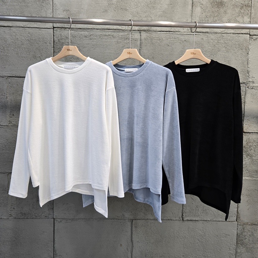 10CC東大門㊣代購女士新品休閑職業人氣25秋冬長袖T恤天鵝絨10CC長袖T恤