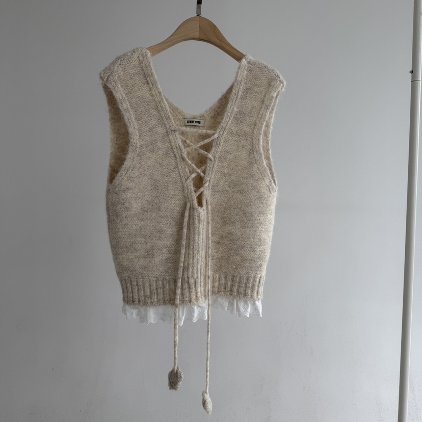 JENNY 1976韓國直郵㊣女士新品休閑25秋冬人氣吊帶背心荷葉邊JENNY 1976吊帶/背心圖色1