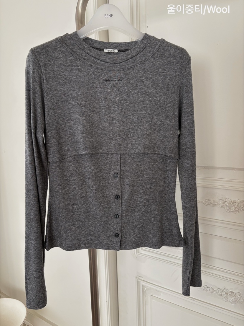BENE東大門㊣代購女士新款熱賣人氣真品時尚25秋冬長袖T恤羊毛BENE長袖T恤圖色3