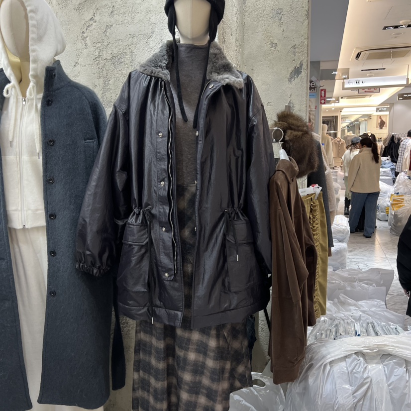 SOLD OUT東大門㊣實拍女裝新款真品職業熱賣中長款大衣毛皮SOLD OUT中長款大衣圖色2