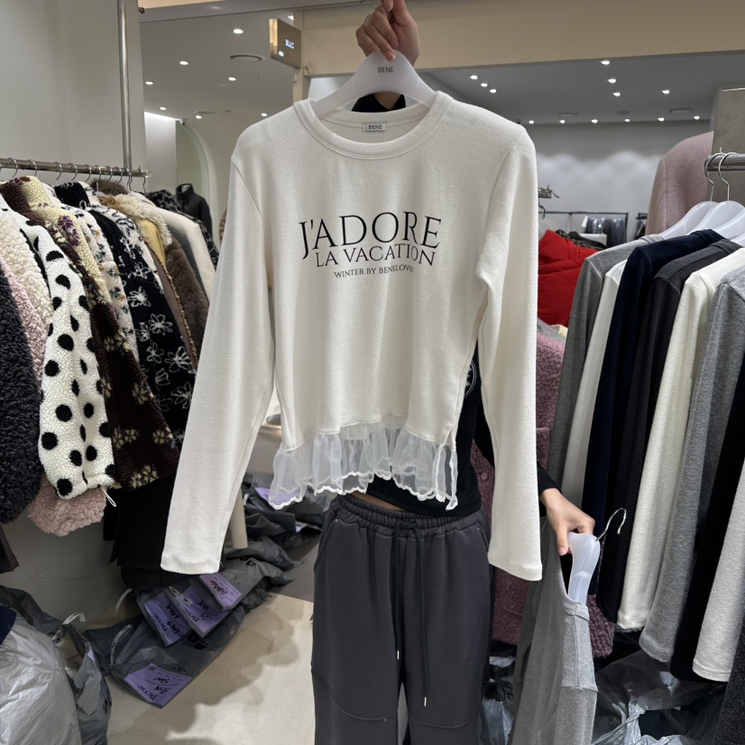 BENE東大門㊣代購女士新款職業25秋冬推薦時尚休閑人氣長袖T恤BENE長袖T恤圖色1