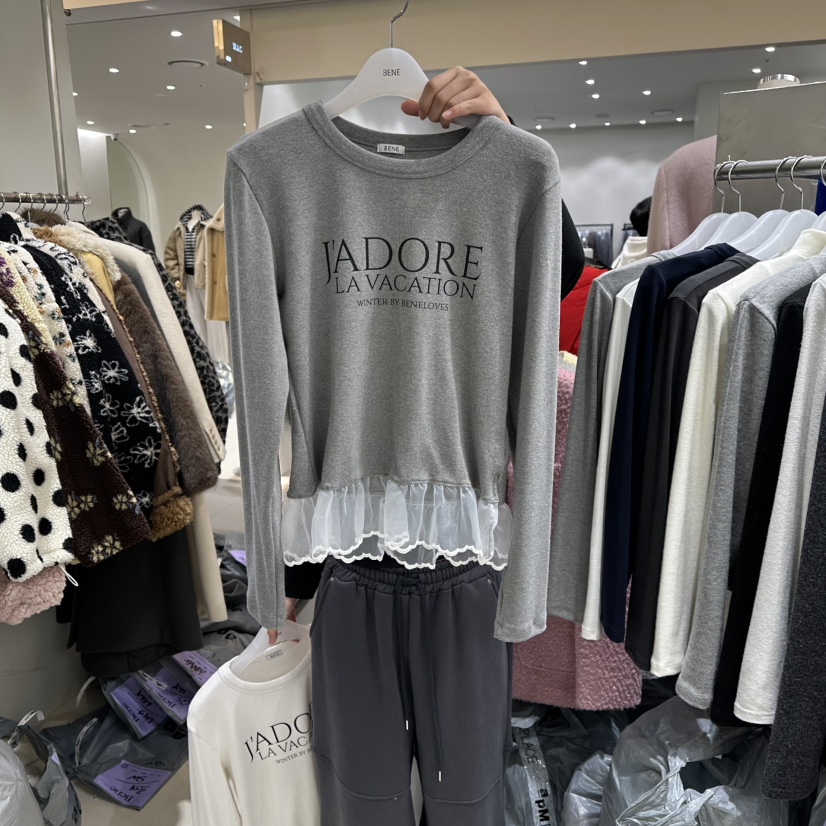 BENE東大門㊣代購女士新款職業25秋冬推薦時尚休閑人氣長袖T恤BENE長袖T恤圖色2