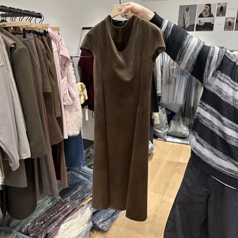 aube nunt韓國直郵㊣女士新款25秋冬真品熱賣休閑人氣連衣裙aube nunt連衣裙圖色1