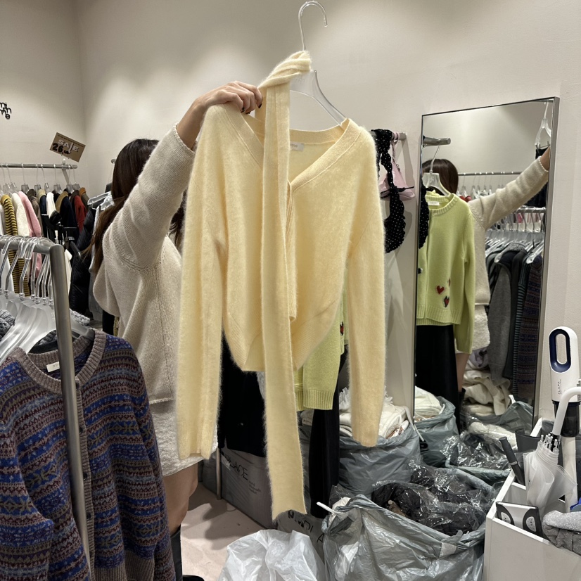 MIMME韓國代購㊣女裝新款真品職業人氣25秋冬熱賣毛衣含圍巾MIMME毛衣圖色2