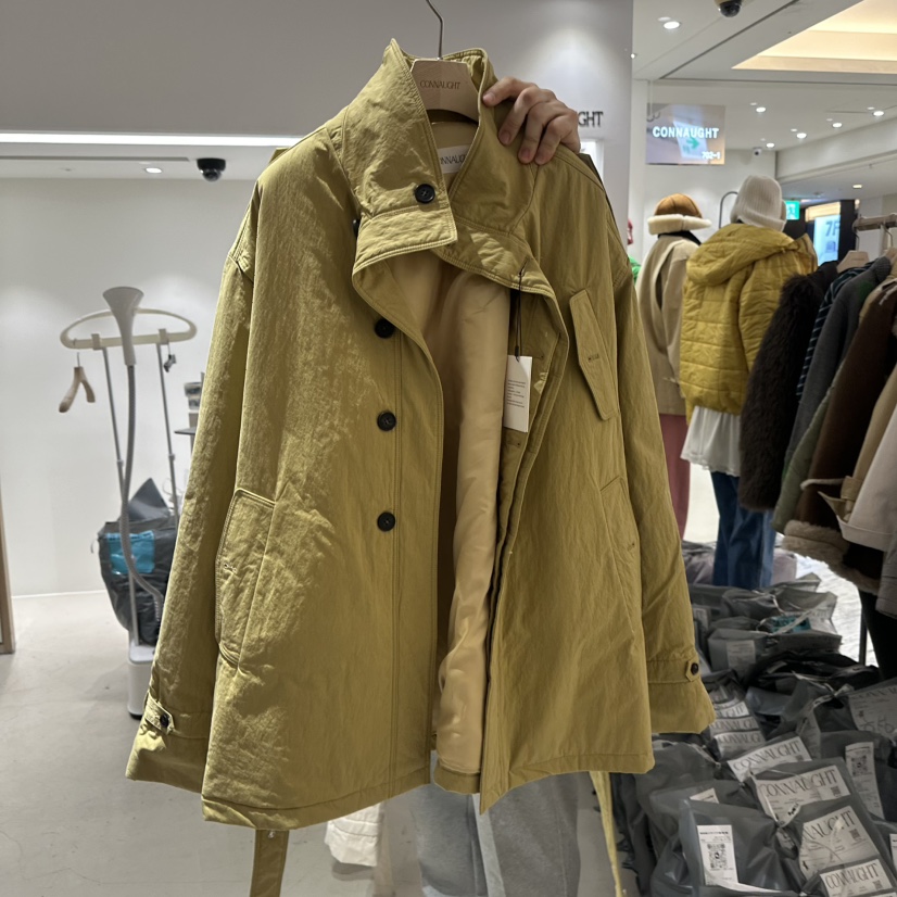 CONNAUGHT東大門㊣直郵女裝新款25秋冬時尚短款棉服含腰帶棉CONNAUGHT短款棉服圖色2