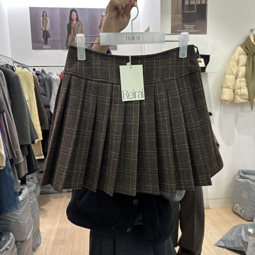 REIRAI東大門㊣實拍女裝新款熱賣休閑真品人氣短裙格紋褶裥Reirai短裙圖色2