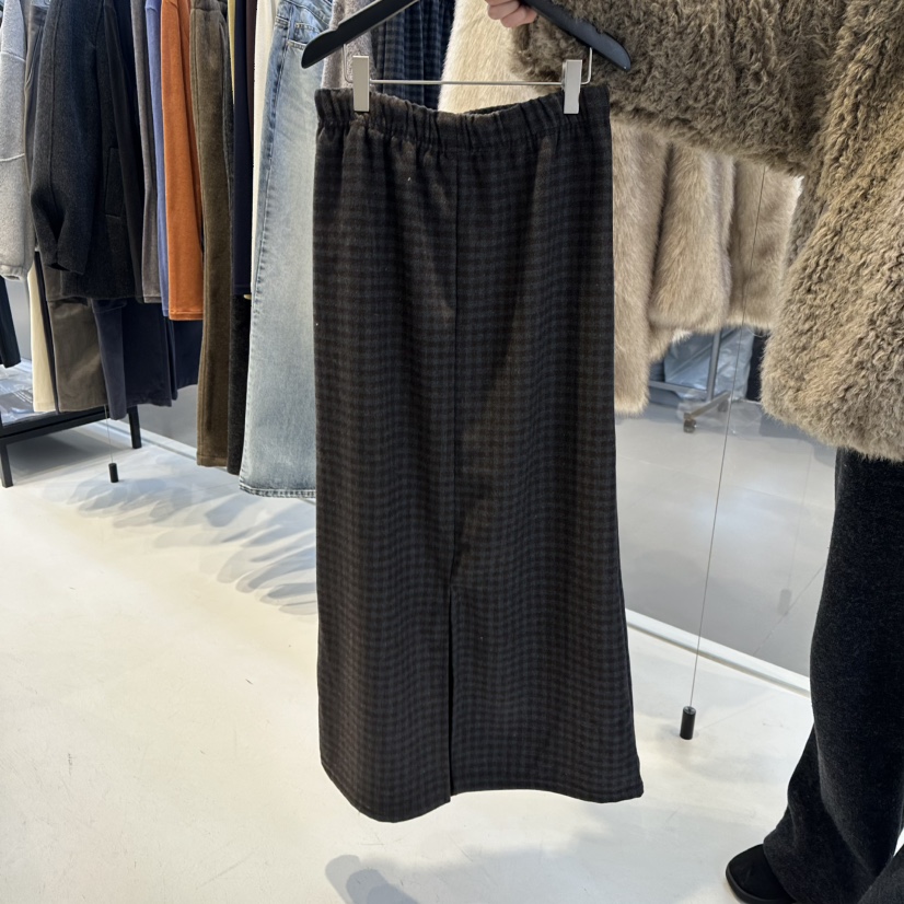 OSOO韓國代購㊣女裝新品推薦真品人氣休閑25秋冬時尚長裙格子OSOO長裙