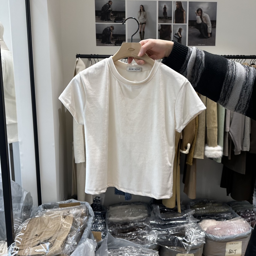 aube nunt韓國代購㊣女士新款休閑時尚職業真品熱賣25秋冬T恤aube nuntT恤圖色1