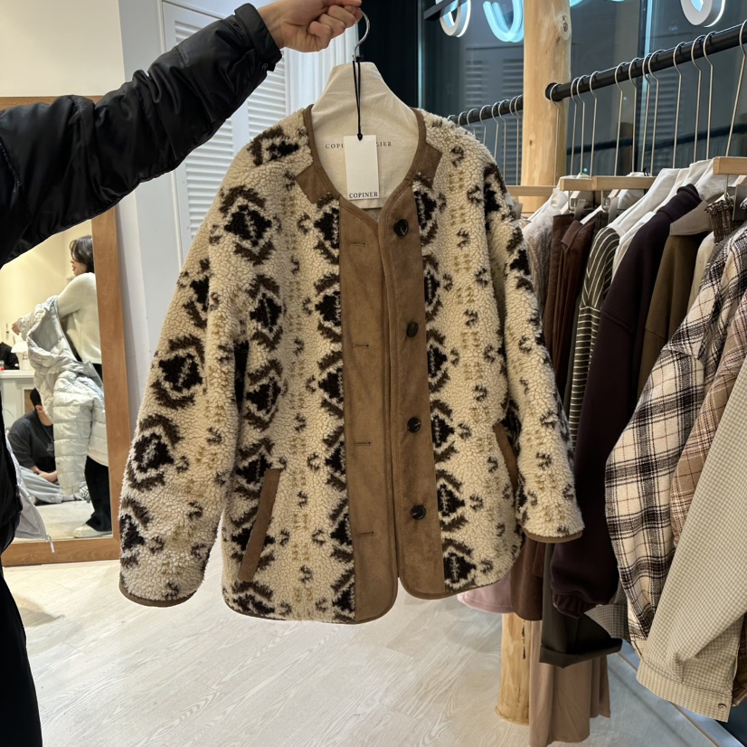 COPINER韓國代購㊣女裝新品25秋冬真品休閑時尚短款大衣里外穿COPINER短款大衣圖色1