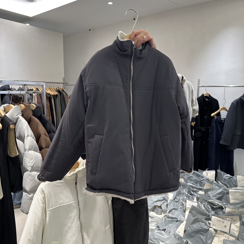 OVU東大門㊣直郵女裝新款熱賣職業推薦真品25秋冬夾克兩面穿雙面OVU夾克