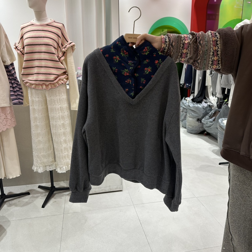 MINI UNNI東大門㊣實拍女士新款熱賣25秋冬推薦休閑真品衛衣MINI UNNI衛衣圖色2