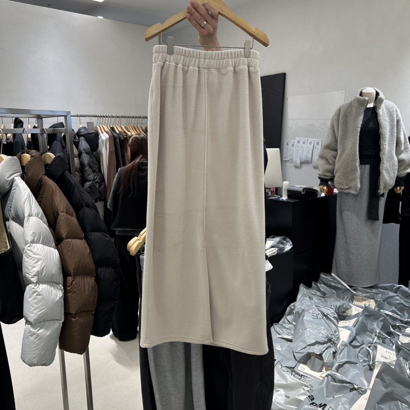 OVU韓國代購㊣女裝新品25秋冬時尚職業休閑熱賣真品長裙加絨OVU長裙