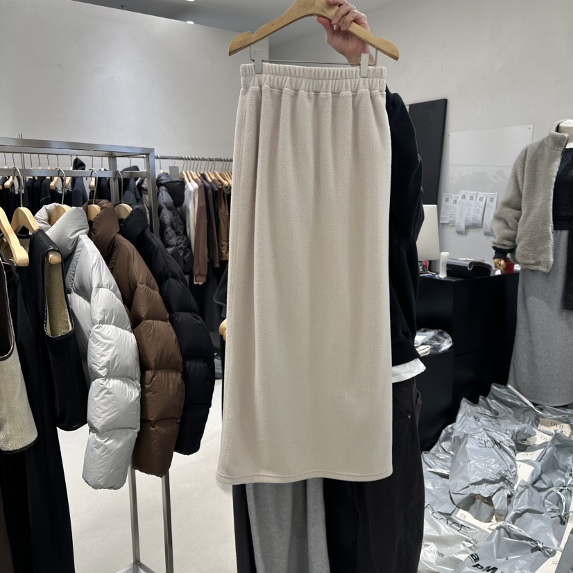 OVU韓國代購㊣女裝新品25秋冬時尚職業休閑熱賣真品長裙加絨OVU長裙圖色1