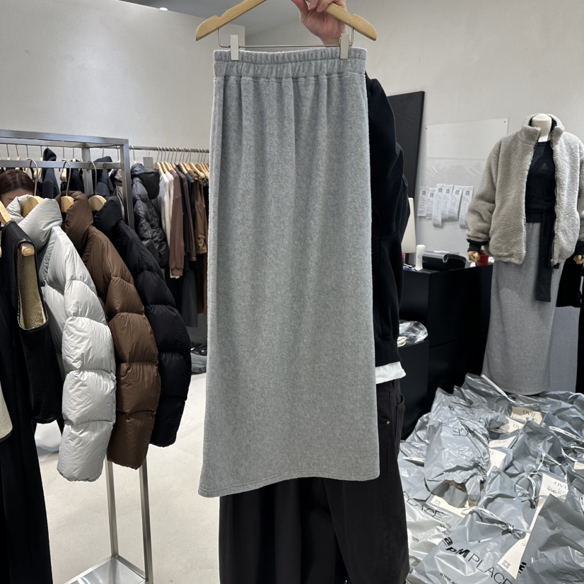 OVU韓國代購㊣女裝新品25秋冬時尚職業休閑熱賣真品長裙加絨OVU長裙圖色2