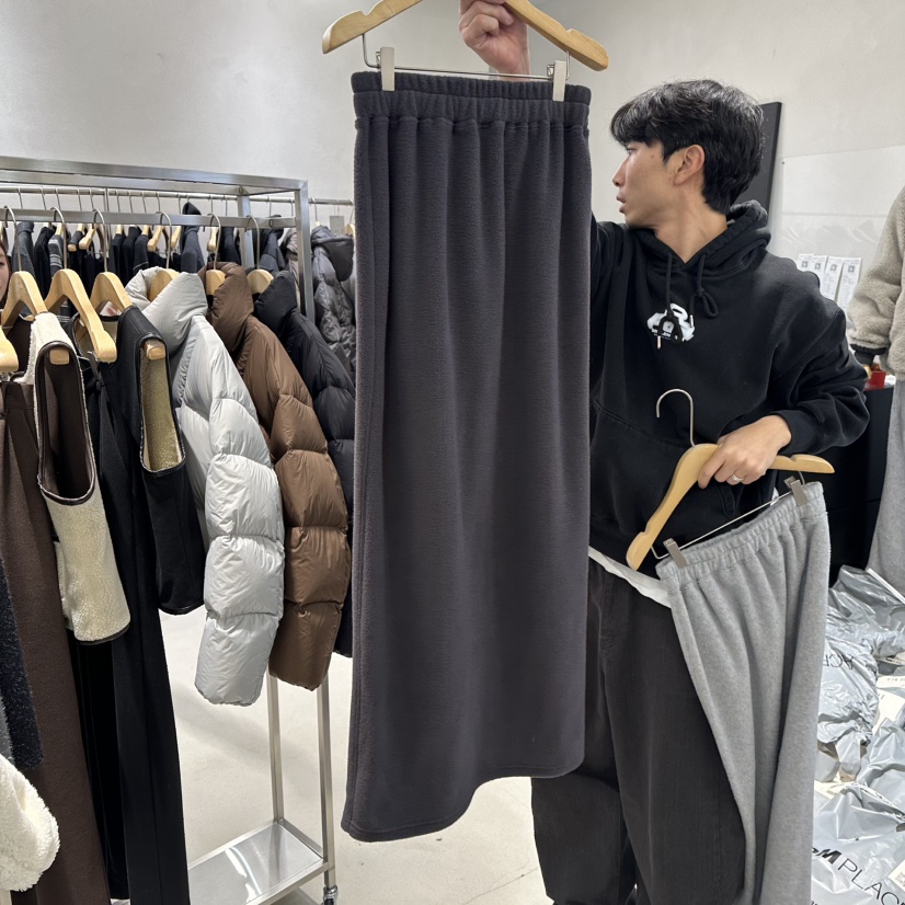 OVU韓國代購㊣女裝新品25秋冬時尚職業休閑熱賣真品長裙加絨OVU長裙圖色3