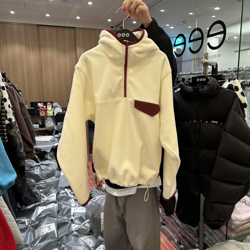 E/E/E東大門㊣代購女士新款推薦熱賣25秋冬休閑衛衣連帽衫E/E/E衛衣圖色1