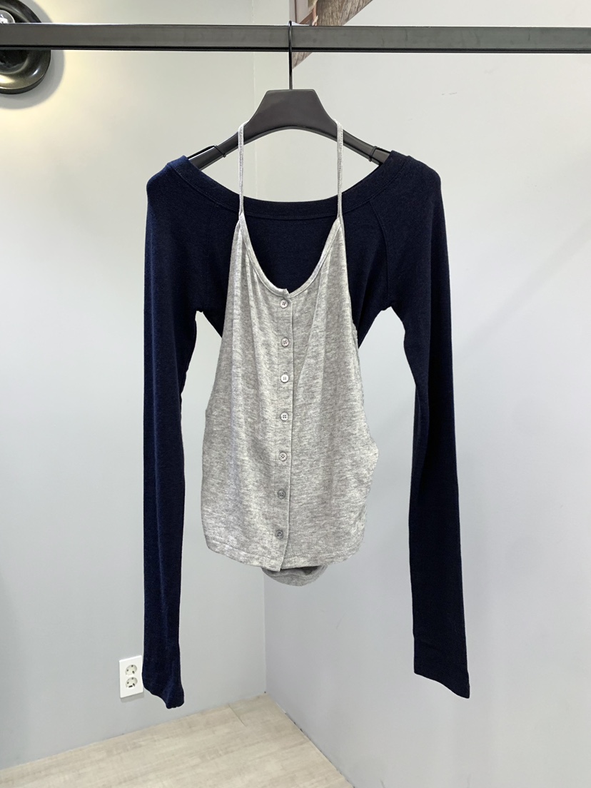 SOFTNESS韓國代購㊣女裝新品推薦真品熱賣吊帶背心羊毛紐扣Softness/Cosmic吊帶/背心