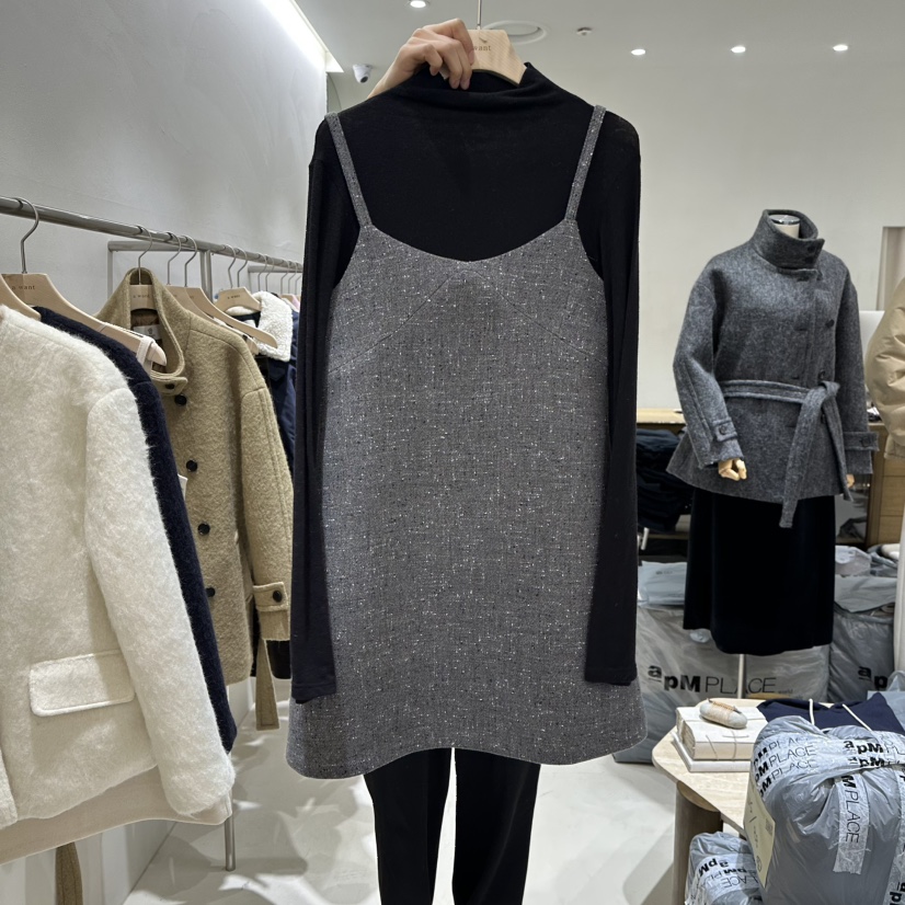 A WANT東大門㊣實拍女裝新款職業熱賣真品人氣連衣裙不含內搭A WANT連衣裙圖色2