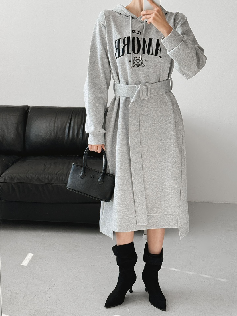 IAAN韓國直郵㊣女士新款熱賣人氣真品25秋冬時尚連衣裙含腰帶iaAn連衣裙