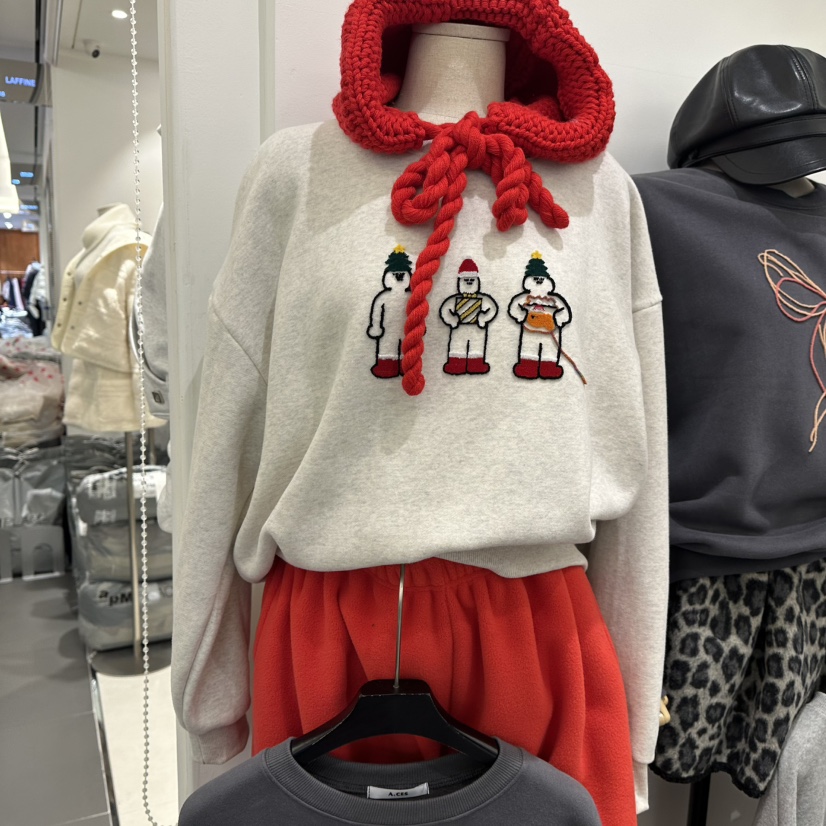 A.CES東大門㊣實拍女裝新款人氣25秋冬職業時尚衛衣含帽子A.CES衛衣圖色1