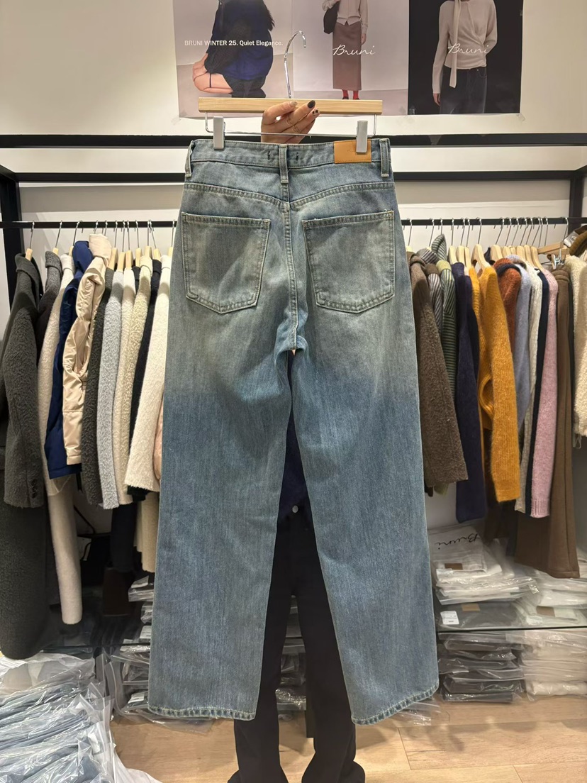 BRUNI/RICOTTA東大門㊣實拍女裝新品熱賣職業推薦牛仔褲拉絨BRUNI/RICOTTA牛仔褲