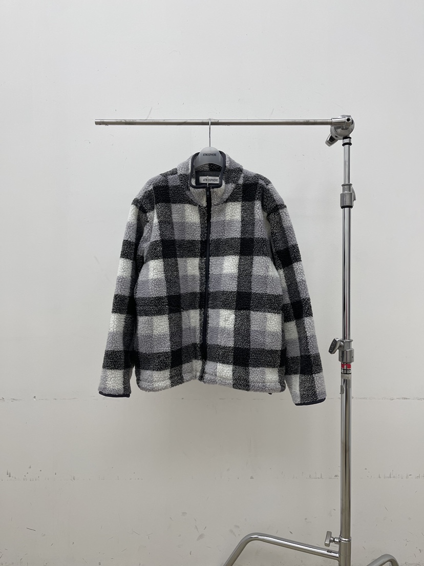 ATMOSPHERE東大門㊣直郵女裝新款職業真品推薦夾克羊毛格紋ATMOSPHERE/BLING夾克圖色1灰