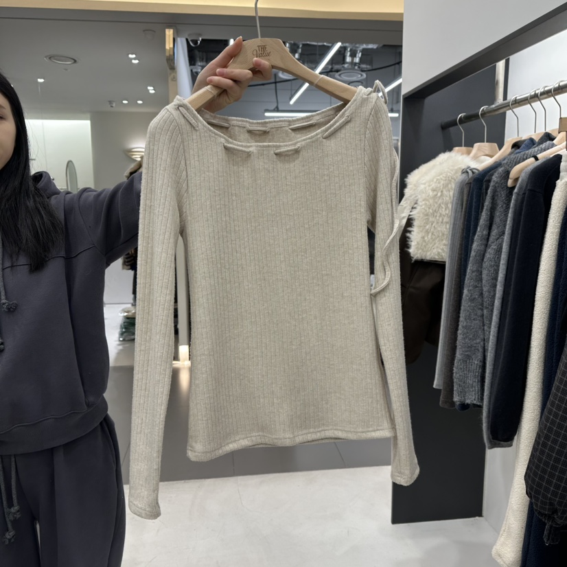 THE VALUE東大門㊣代購女士新品休閑職業熱賣真品人氣長袖T恤THE VALUE長袖T恤圖色2