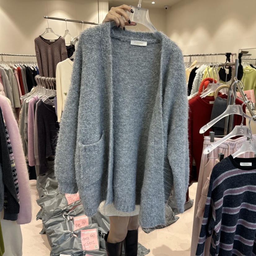 MIMME東大門㊣實拍女裝新款25秋冬人氣職業針織衫不含內搭口袋MIMME針織衫圖色2