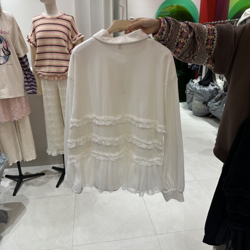 MINI UNNI東大門㊣直郵女士新款時尚真品推薦休閑襯衫蕾絲衫MINI UNNI襯衫/蕾絲衫