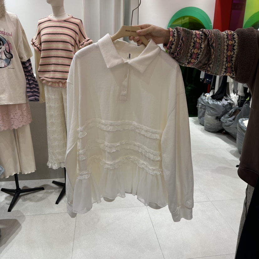 MINI UNNI東大門㊣直郵女士新款時尚真品推薦休閑襯衫蕾絲衫MINI UNNI襯衫/蕾絲衫圖色1