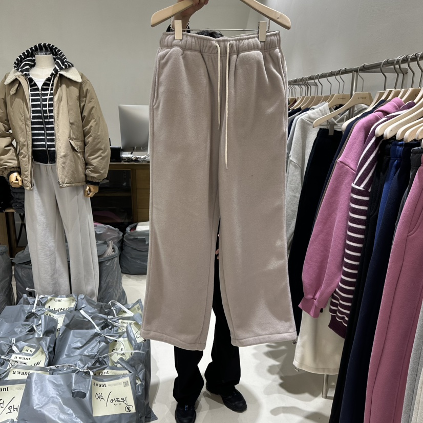 A WANT東大門㊣代購女士新品熱賣職業人氣推薦休閑褲加絨抓絨A WANT休閑褲圖色3