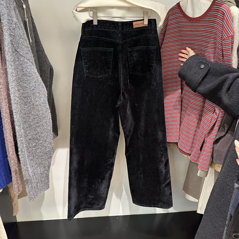 FRENCH DOOR東大門㊣代購女裝新品時尚職業人氣休閑褲絲絨FRENCH DOOR休閑褲