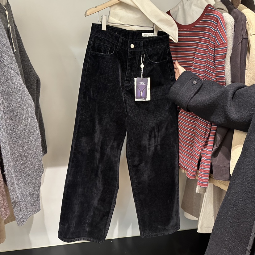 FRENCH DOOR東大門㊣代購女裝新品時尚職業人氣休閑褲絲絨FRENCH DOOR休閑褲圖色1