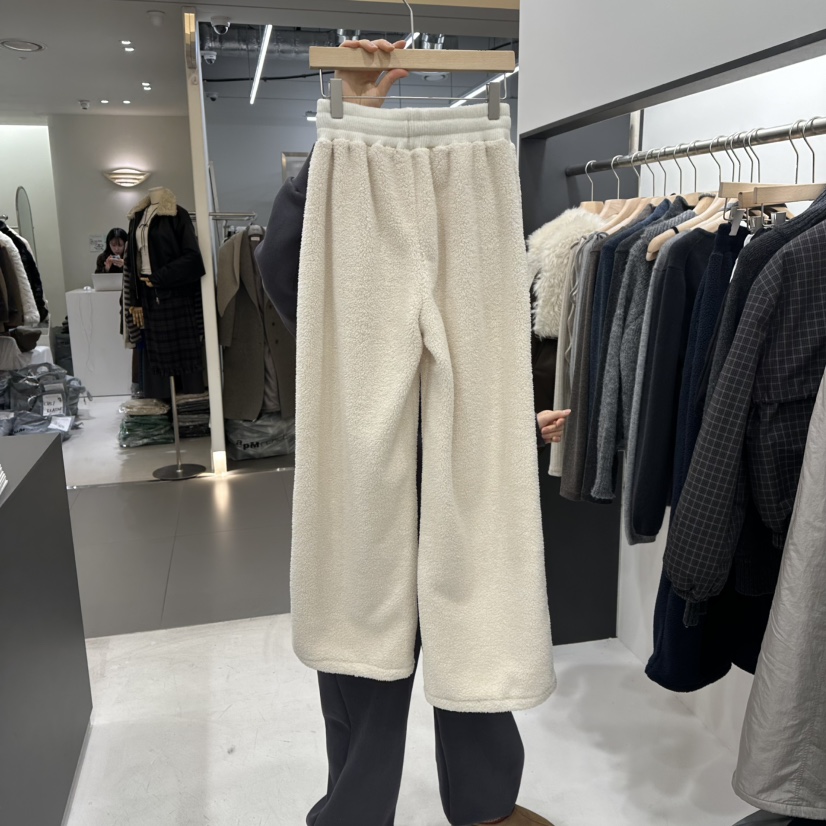 THE VALUE韓國代購㊣女裝新款熱賣人氣時尚25秋冬休閑褲抓絨THE VALUE休閑褲