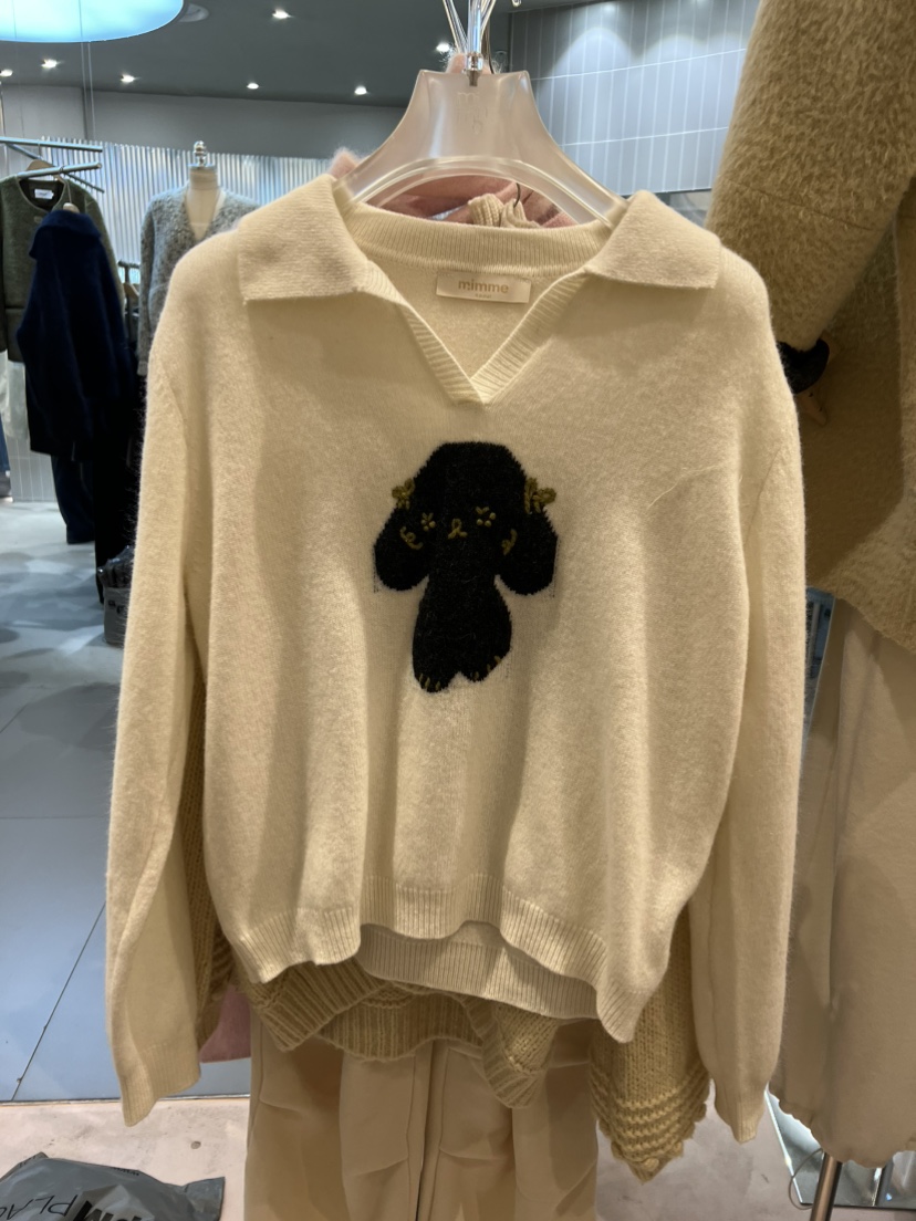 MIMME韓國直郵㊣女裝新品休閑推薦25秋冬熱賣職業真品時尚毛衣MIMME毛衣圖色1