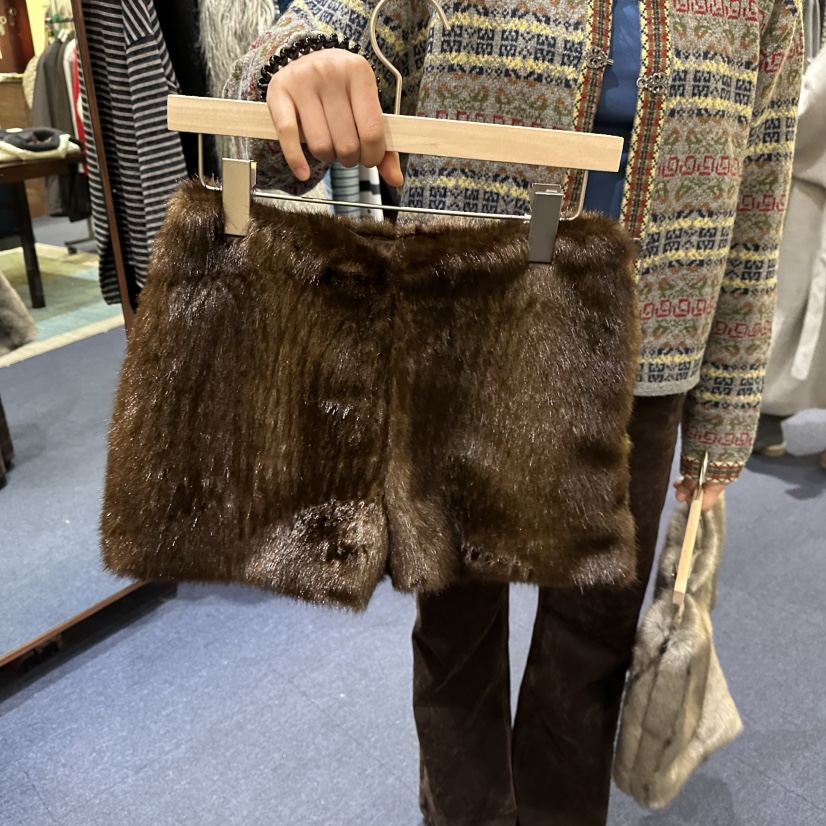 FURE東大門㊣代購女士新款人氣25秋冬推薦熱賣職業短褲麂皮FURE短褲