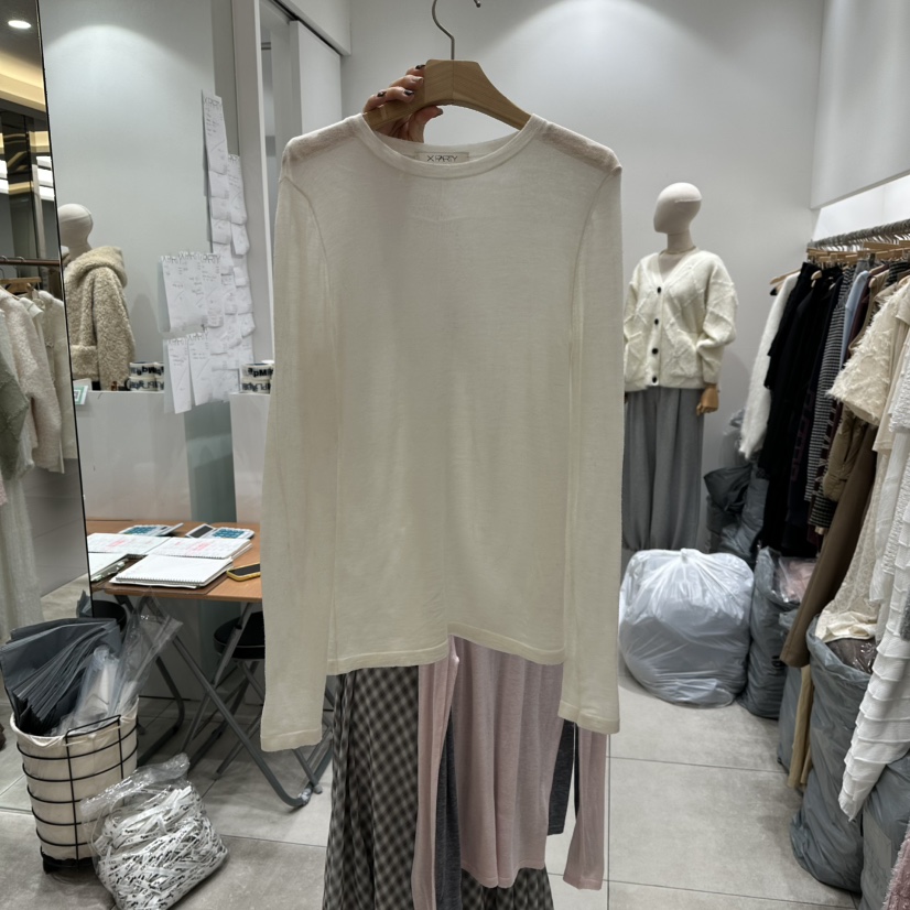 XPARTY東大門㊣實拍女裝新品時尚休閑真品推薦熱賣人氣長袖T恤XPARTY長袖T恤圖色1