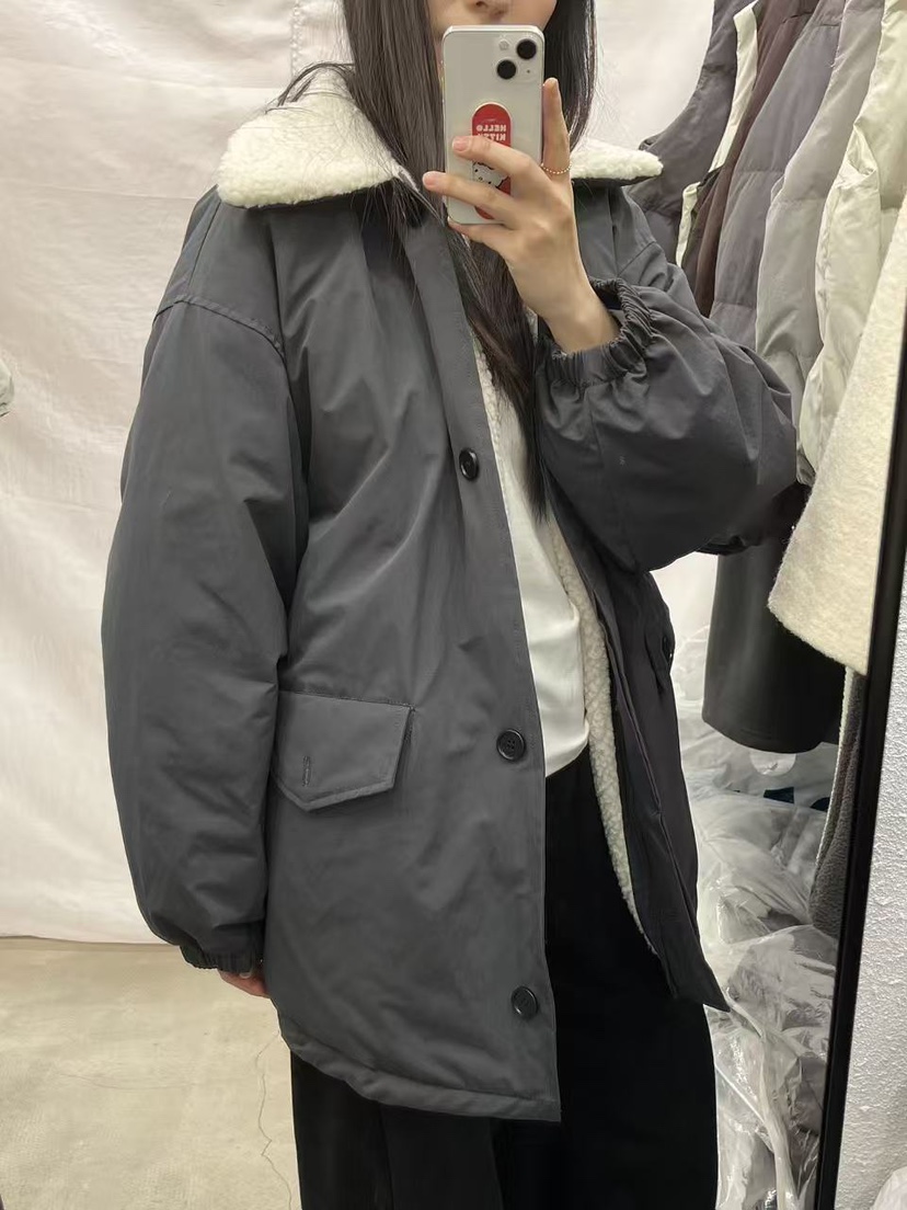 EGGPLANT東大門㊣實拍女裝新款時尚熱賣推薦休閑長款羽絨服EGGPLANT長款羽絨服