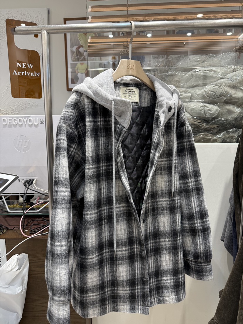 DE GO YOU韓國直郵㊣女裝新品熱賣職業人氣25秋冬夾克格紋DE GO YOU夾克圖色2