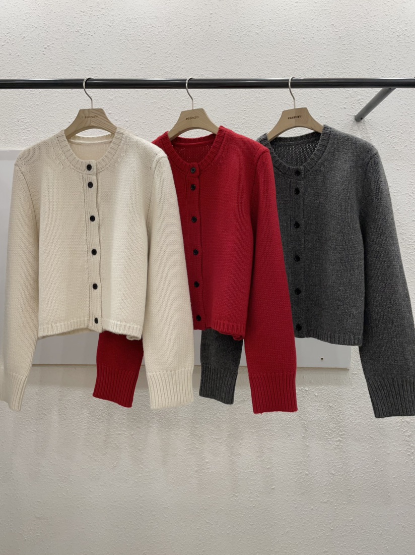 EGGPLANT東大門㊣代購女裝新款時尚休閑推薦針織衫圓領開衫EGGPLANT針織衫