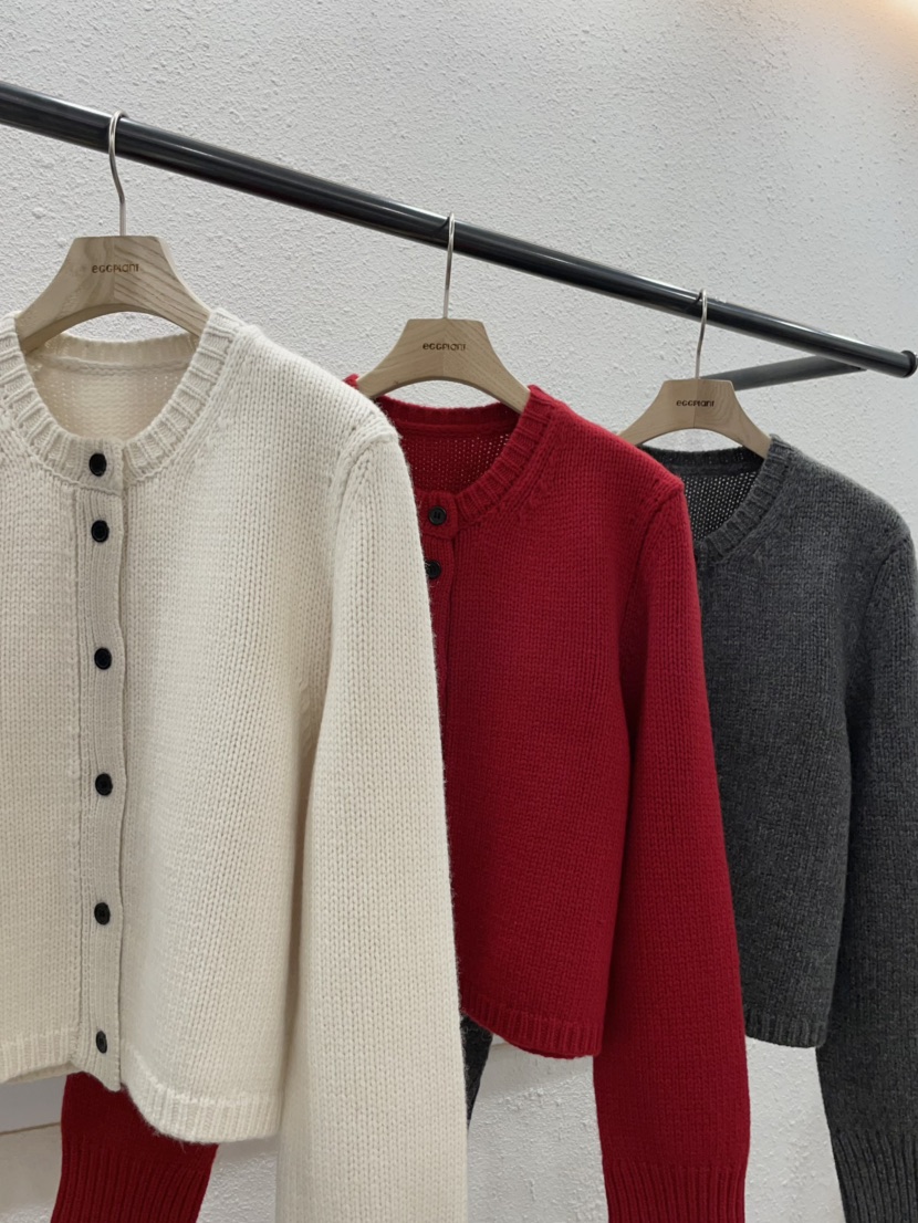 EGGPLANT東大門㊣代購女裝新款時尚休閑推薦針織衫圓領開衫EGGPLANT針織衫